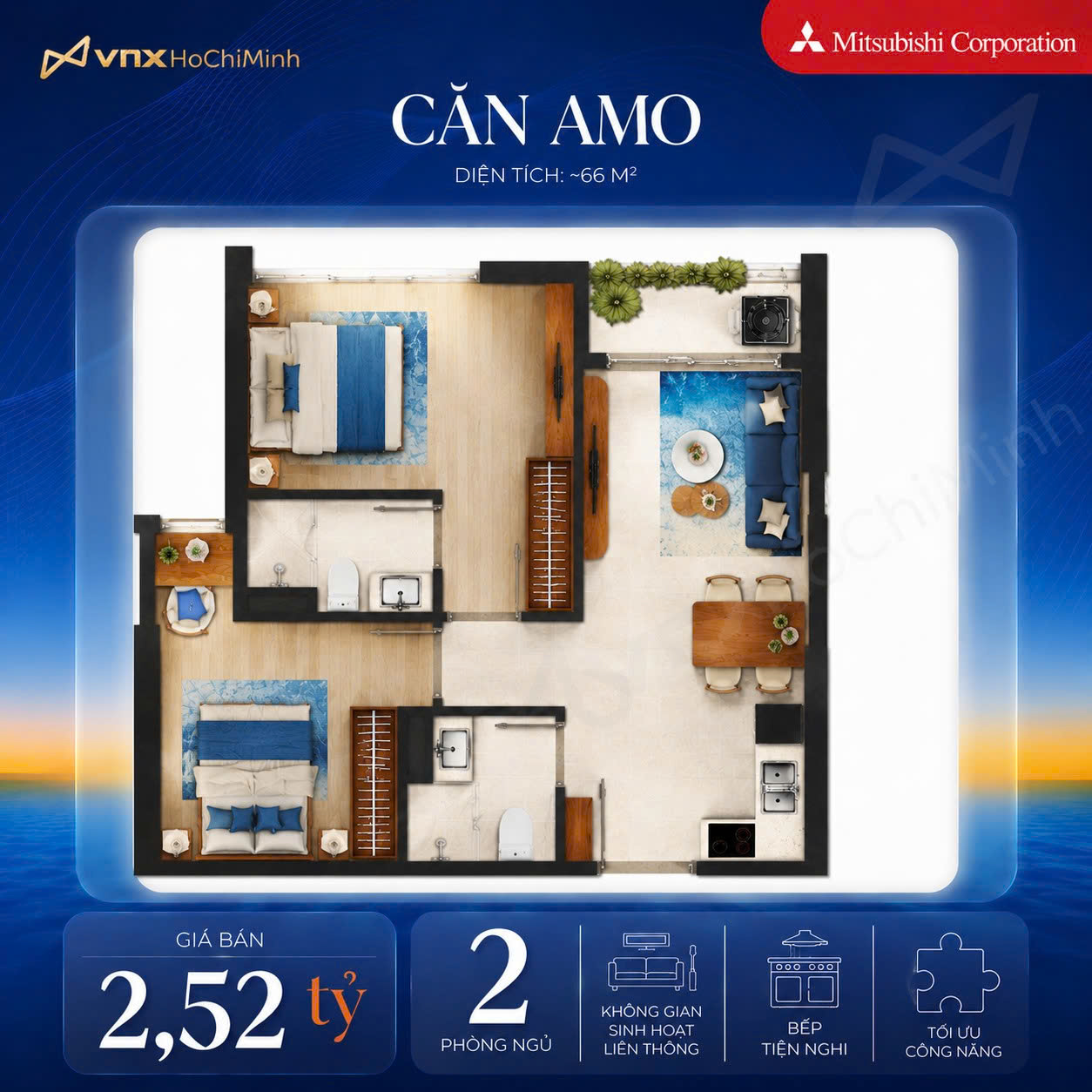Mặt bằng căn hộ Amo Monrei Saigon